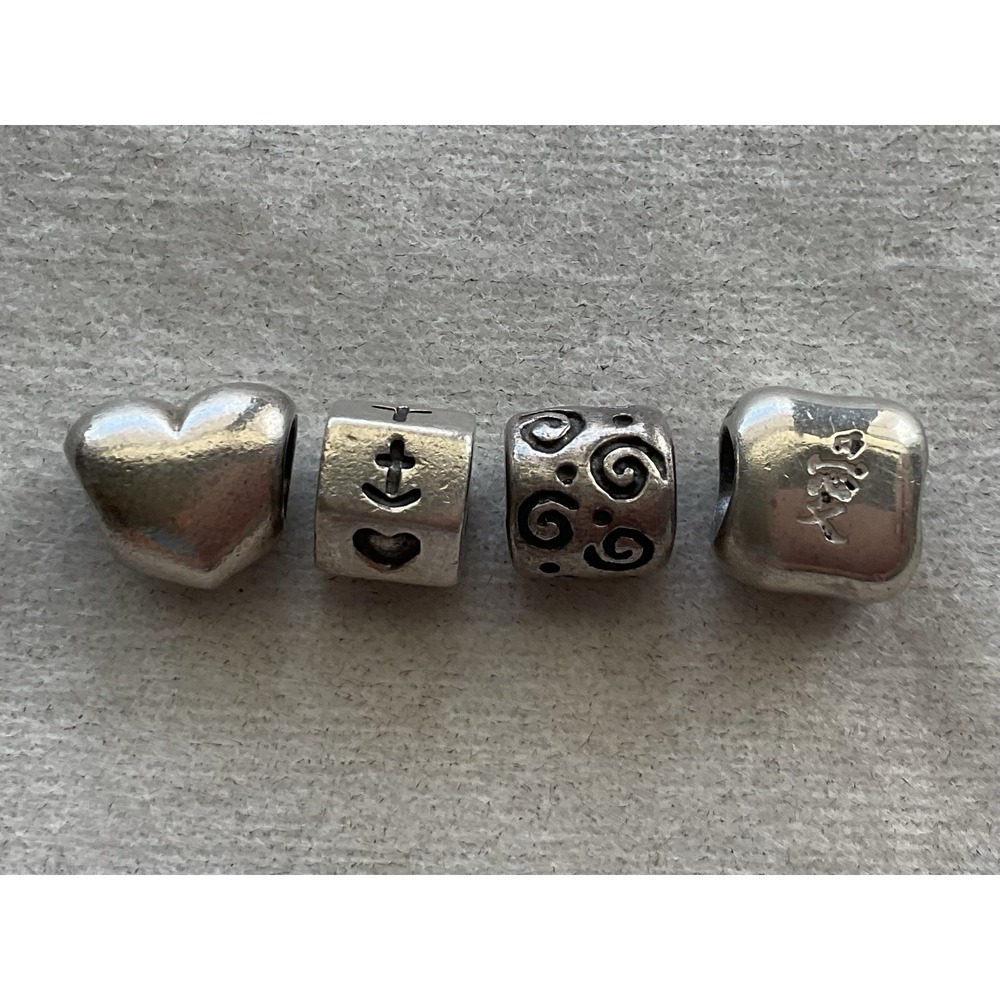 Lot Of 4 Pandora Charms Bead ALE 925 Sterling Silver Vintage Assorted